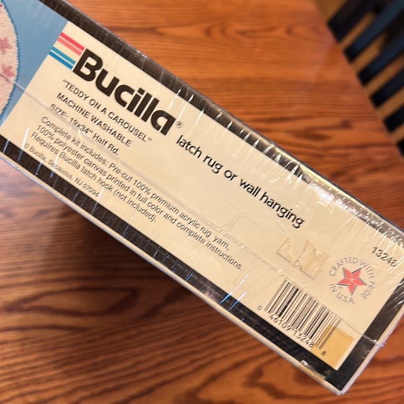 NWT Vintage Bucilla Teddy on a Carousel Rug or Wall Hanging Latch Hook Kit - Picture 6 of 7